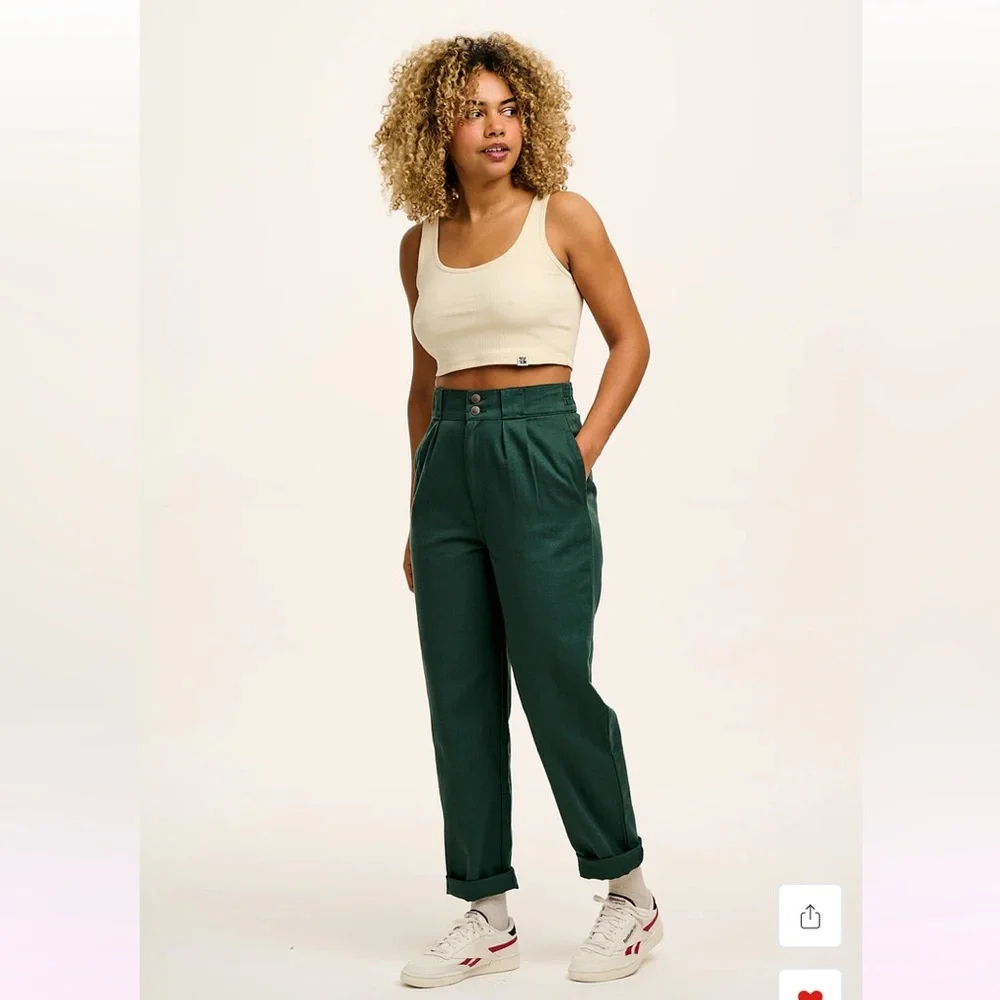 Addison Cotton Jeans in Posy Green - Picture 7 of 8